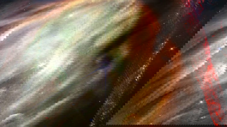 Immagine di NASA, il telescopio Webb celebra un anno con un primo piano di una nursery stellare