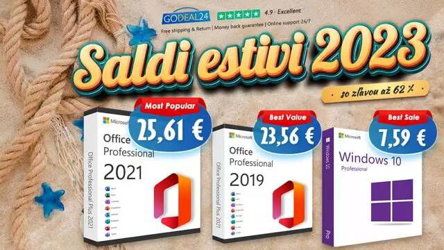 Immagine di Office 2021 a vita a 13€ e Windows a prezzi stracciati su GoDeal24