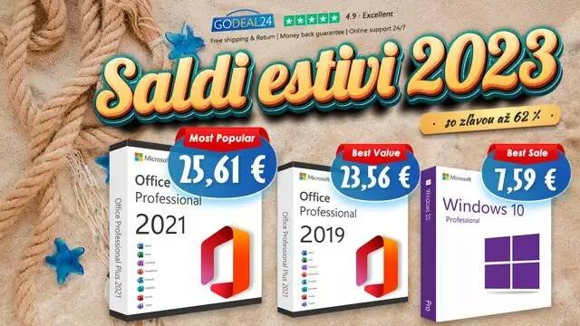 Immagine di Office 2021 a vita a 13€ e Windows a prezzi stracciati su GoDeal24