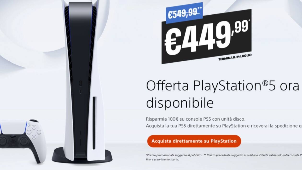 Immagine di PlayStation 5 di nuovo a 449€ dopo il Prime Day!