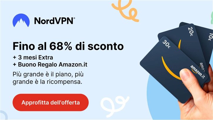 Immagine di Acquista NordVPN: 68% di sconto, 3 mesi gratis e ottieni anche un buono Amazon fino a 30€!