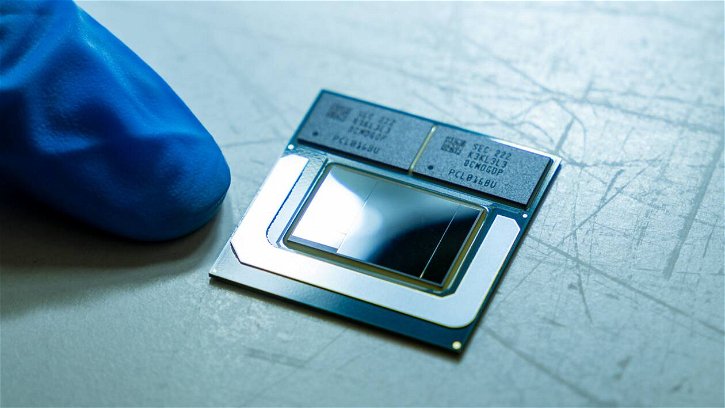Immagine di Intel mostra un chip Meteor Lake con LPDDR5X on-package