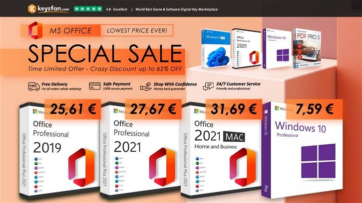 Immagine di Ottieni una licenza a vita di Microsoft Office a partire da 13€ su Keysfan